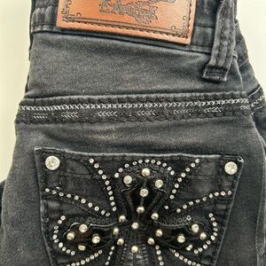 Black Embellished Women's Boot Cut Jeans